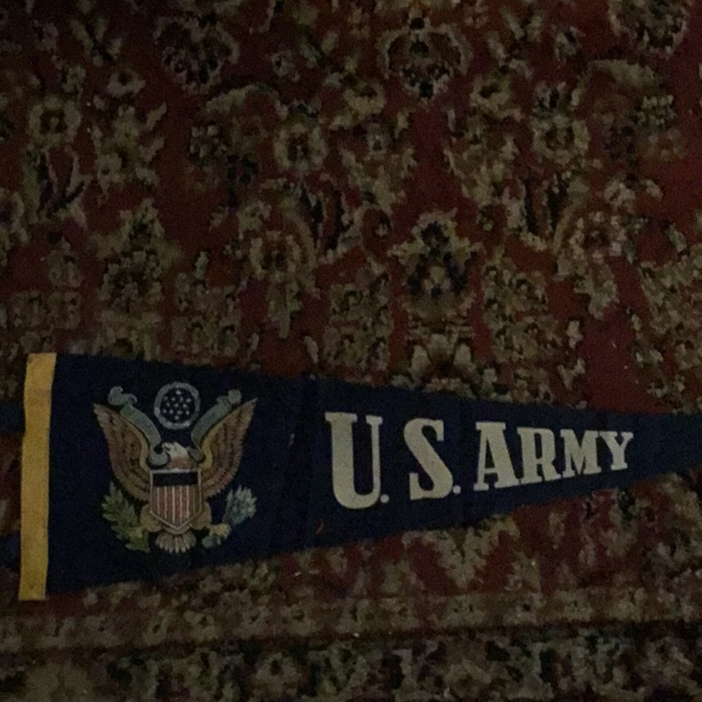 Antique U S Army Felt Banner  1940 WWII